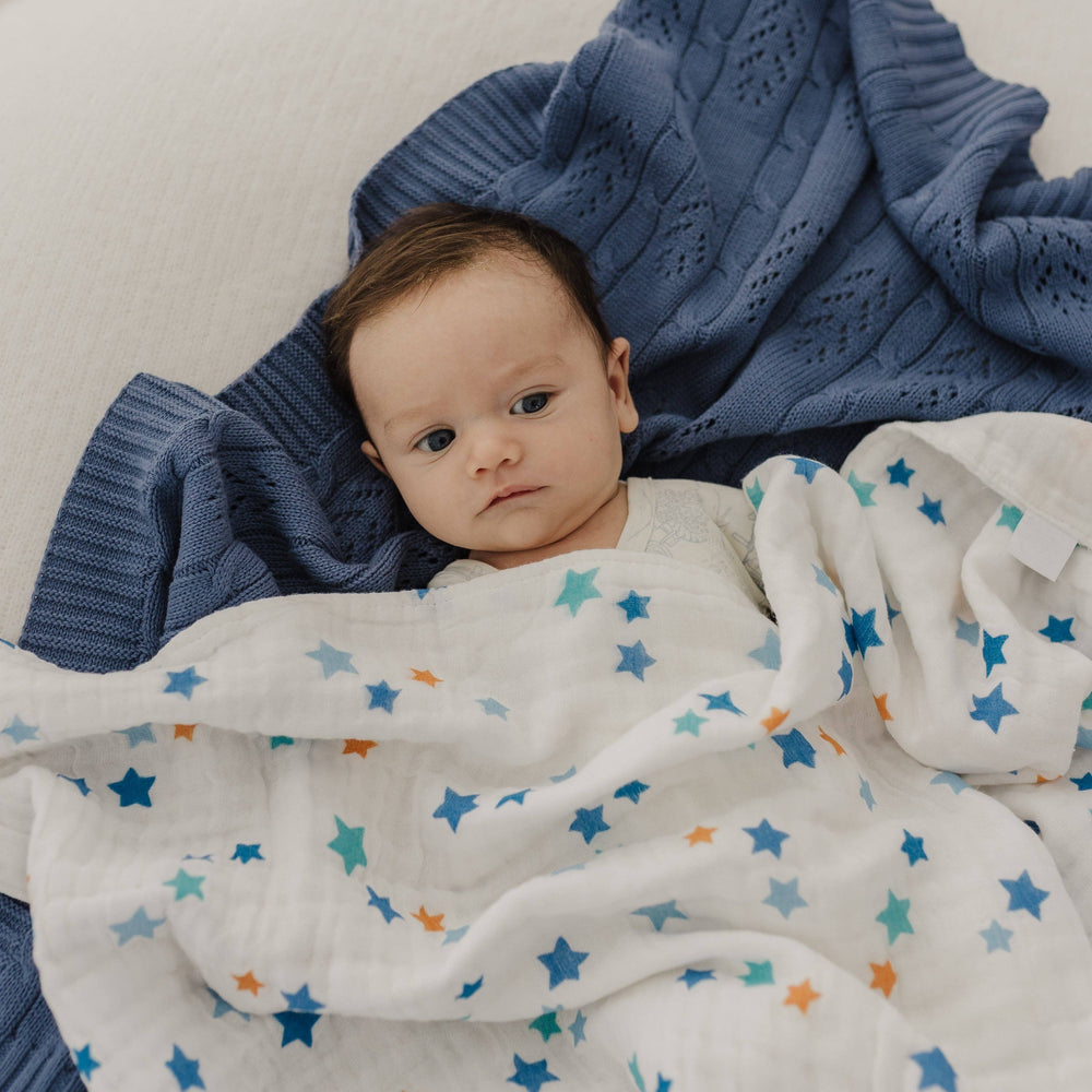 Star Muslin 100 % Cotton Baby Muslin Blanket Swaddle Wrap