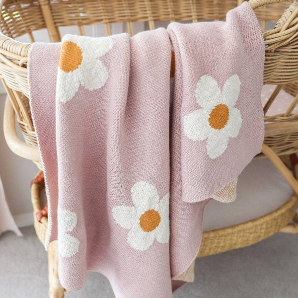 Daisy Days Baby Girl Pink Nursery Pram Blanket