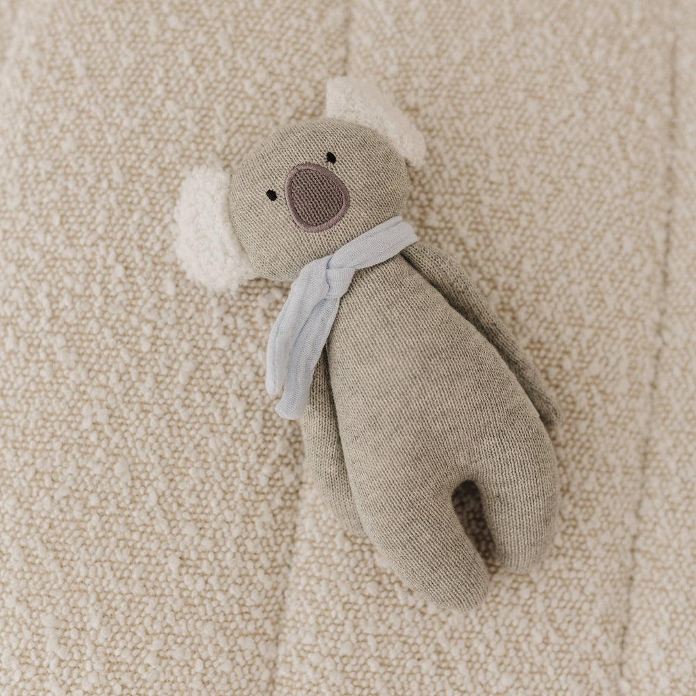 Dusty Blue Koa the Koala Emotion & Kids Baby Rattle Doll