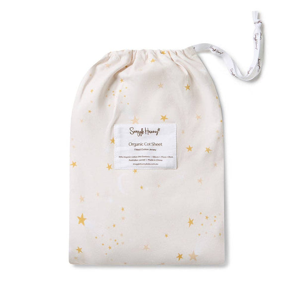 Snuggle Hunny Stardust Organic Cotton Twinkle Stars Fitted Cot Sheet