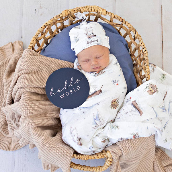 Set Sail Organic Cotton Muslin Snuggle Hunny Baby Wrap