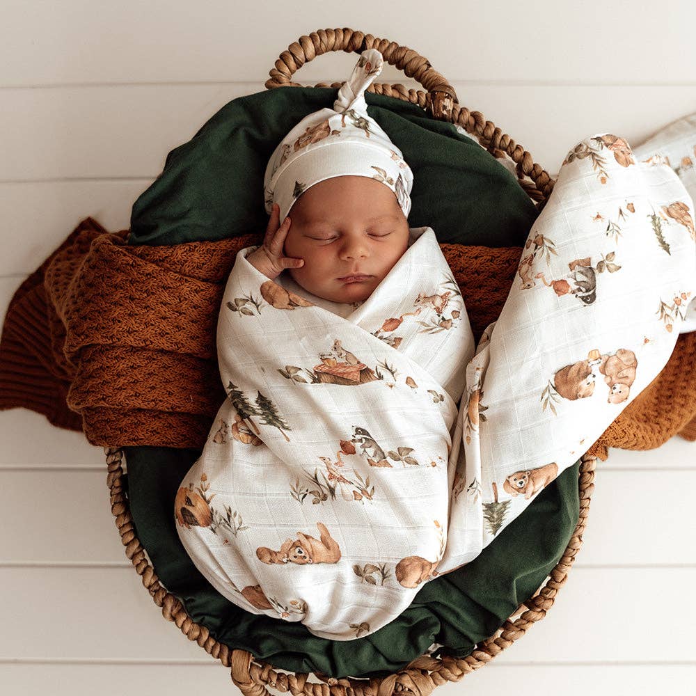 Snuggle Hunny Bears Organic Newborn Baby Muslin Wrap