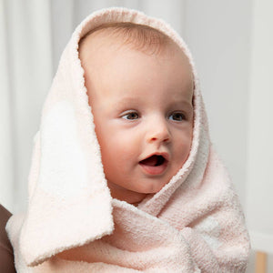 Chenille Baby Blanket - Pink Hearts