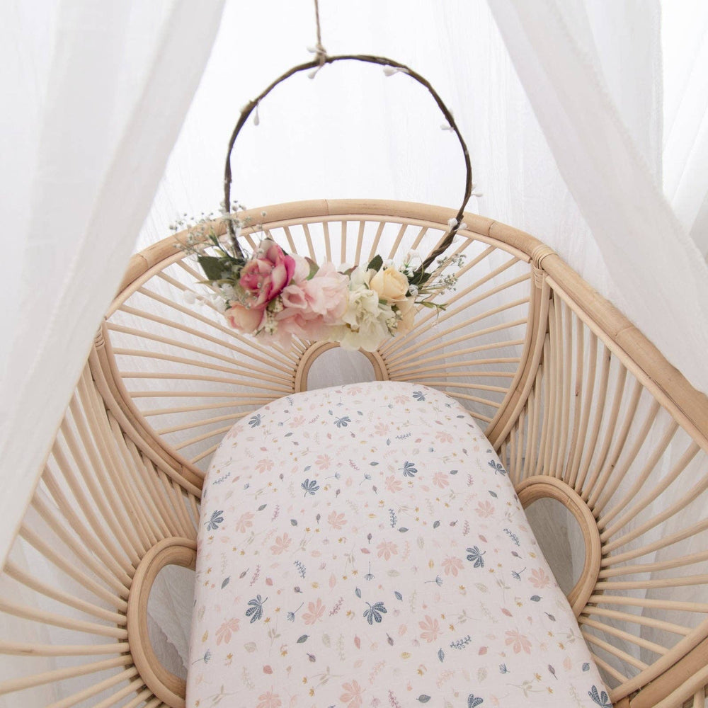 Organic Muslin 2pk Bassinet Fitted Sheet Set -Botanical