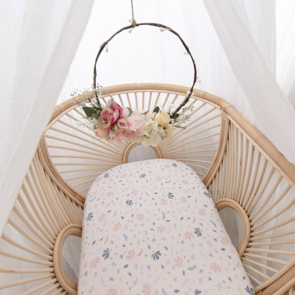 Organic Muslin 2pk Bassinet Fitted Sheet Set -Botanical