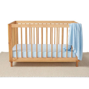 Baby Blue Organic Cotton Fitted Cot Sheet Snuggle Hunny