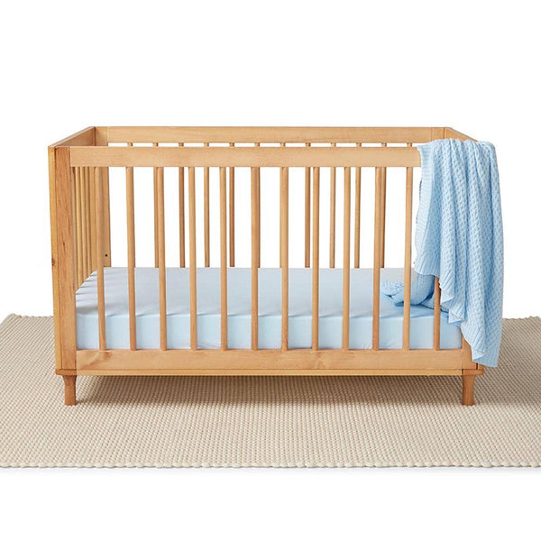 Baby Blue Organic Cotton Fitted Cot Sheet Snuggle Hunny
