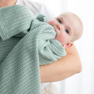 Bassinet Cotton Cellular Blanket - Sage