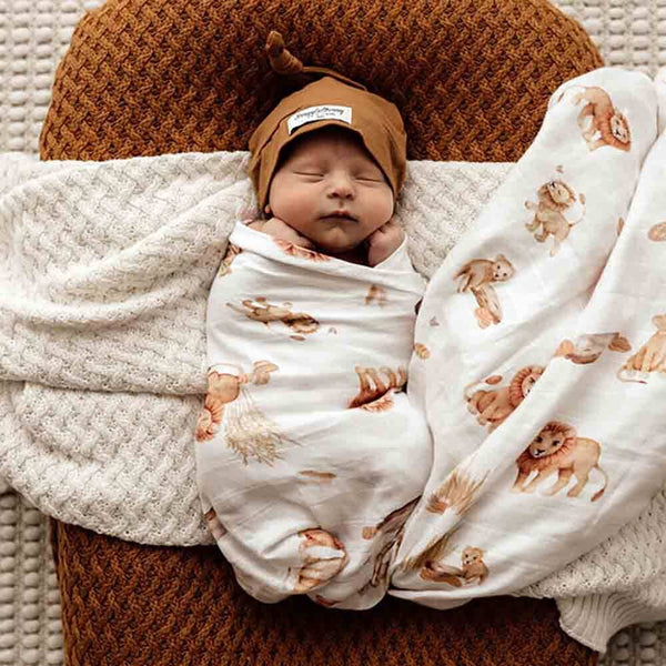 Snuggle Hunny Lion Organic Muslin Newborn Baby Wrap