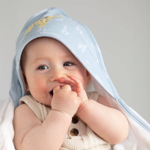 Hooded Baby Towel- Giraffe Applique - Wild Safari