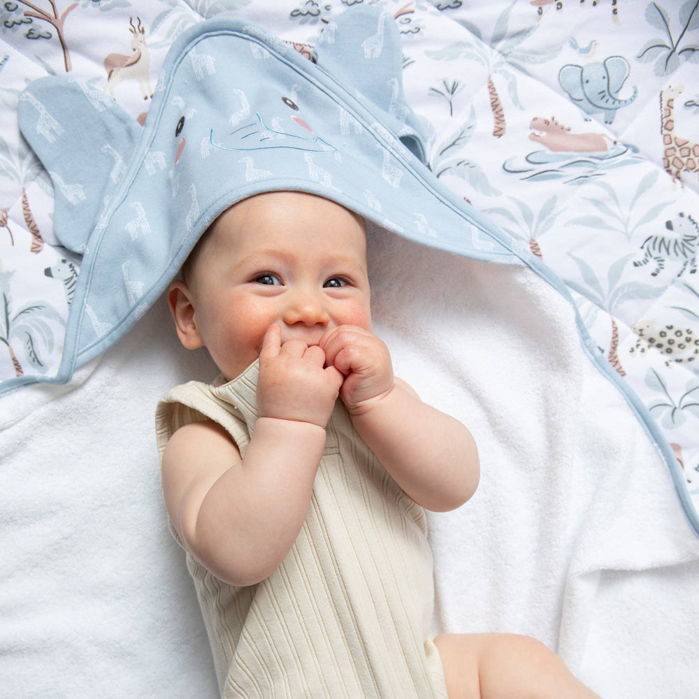Hooded Baby Towel- Elephant - Wild Safari