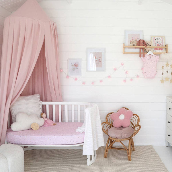 Snuggle Hunny Twinkle Pink Stars Organic Fitted Cot Sheet
