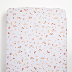 2 Pack Organic Cot Fitted Sheet - Bohemian Bliss