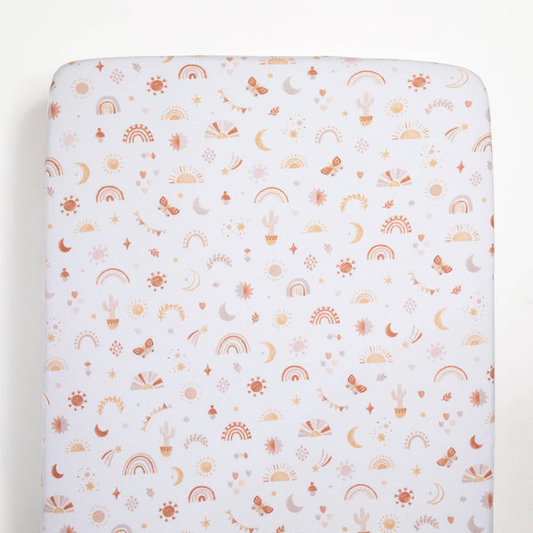 2 Pack Organic Cot Fitted Sheet - Bohemian Bliss