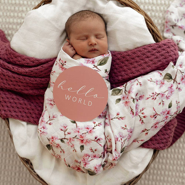 Snuggle Hunny Cherry Blossom Organic Cotton Muslin Baby Wrap