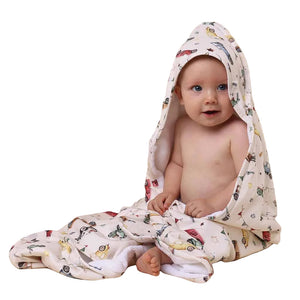 Vintage Cars Snuggle Hunny Organic Hooded Baby Towel
