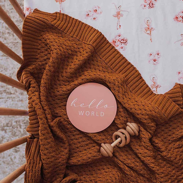 Bronze Diamond Knit Organic Cotton Baby Blanket