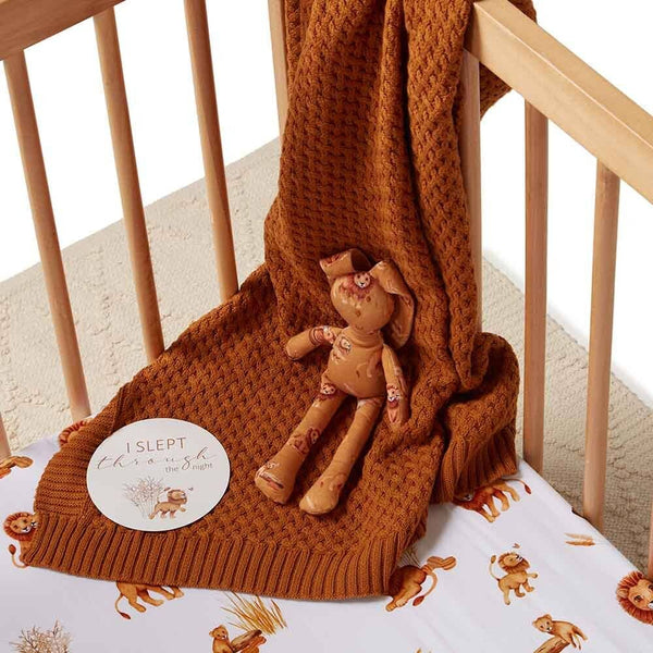Snuggle Hunny Lion Fitted Cot Sheet