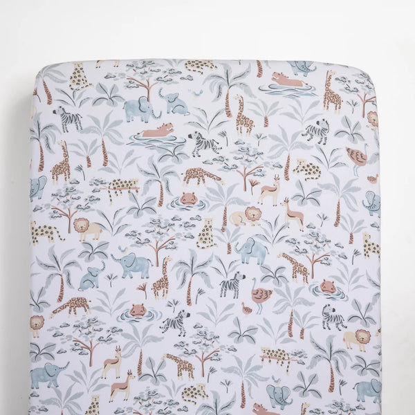2 pack Wild Safari Organic Jersey Cot Fitted Sheets