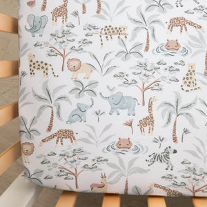 2 pack Wild Safari Organic Jersey Cot Fitted Sheets