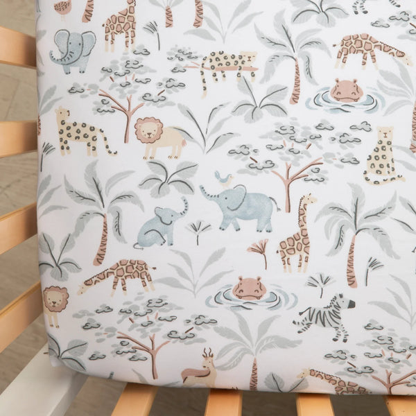 2 pack Wild Safari Organic Jersey Cot Fitted Sheets
