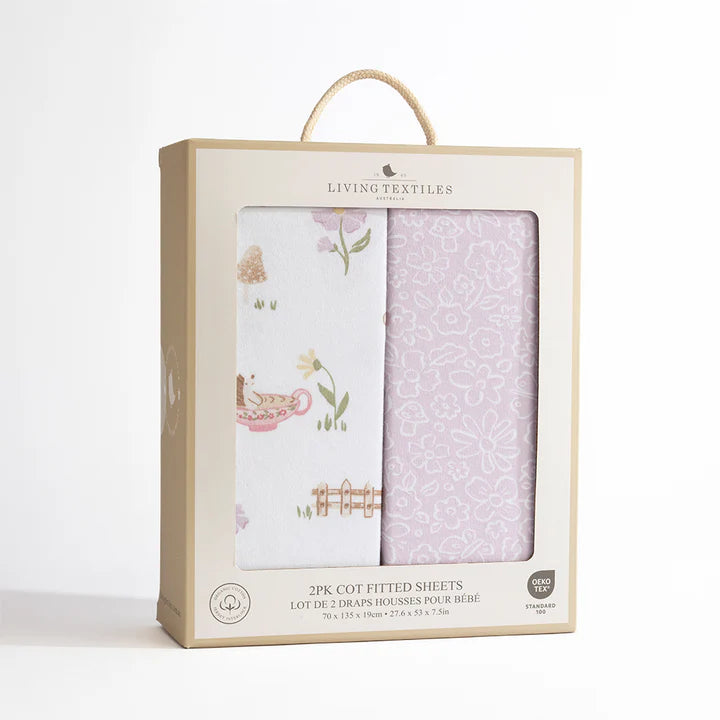 Whimsical Wonderland 2 Pack Organic Cot Fitted Sheet Living Textiles