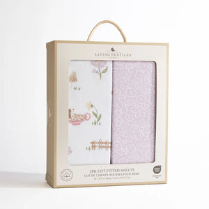Whimsical Wonderland 2 Pack Organic Cot Fitted Sheet Living Textiles