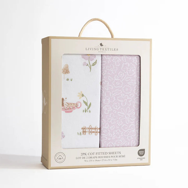 Whimsical Wonderland 2 Pack Organic Cot Fitted Sheet Living Textiles