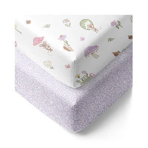 Whimsical Wonderland 2 Pack Organic Cot Fitted Sheet Living Textiles