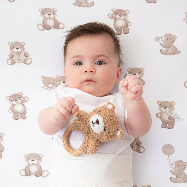 Teething Ring & Dummy Chain Gift Set - Cuddly Bear