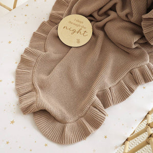 Snuggle Hunny Hazelnut Ruffle Knit Organic Cotton Baby Blanket