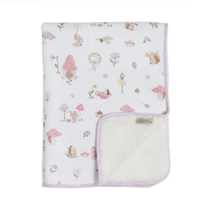 Jersey Sherpa Pram Blanket Whimsical Wonderland Living Textiles Baby Blanket