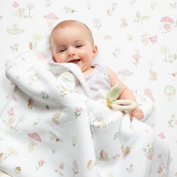 Jersey Sherpa Pram Blanket Whimsical Wonderland Living Textiles Baby Blanket