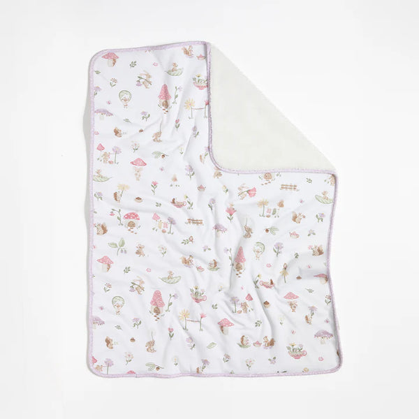 Jersey Sherpa Pram Blanket Whimsical Wonderland Living Textiles Baby Blanket