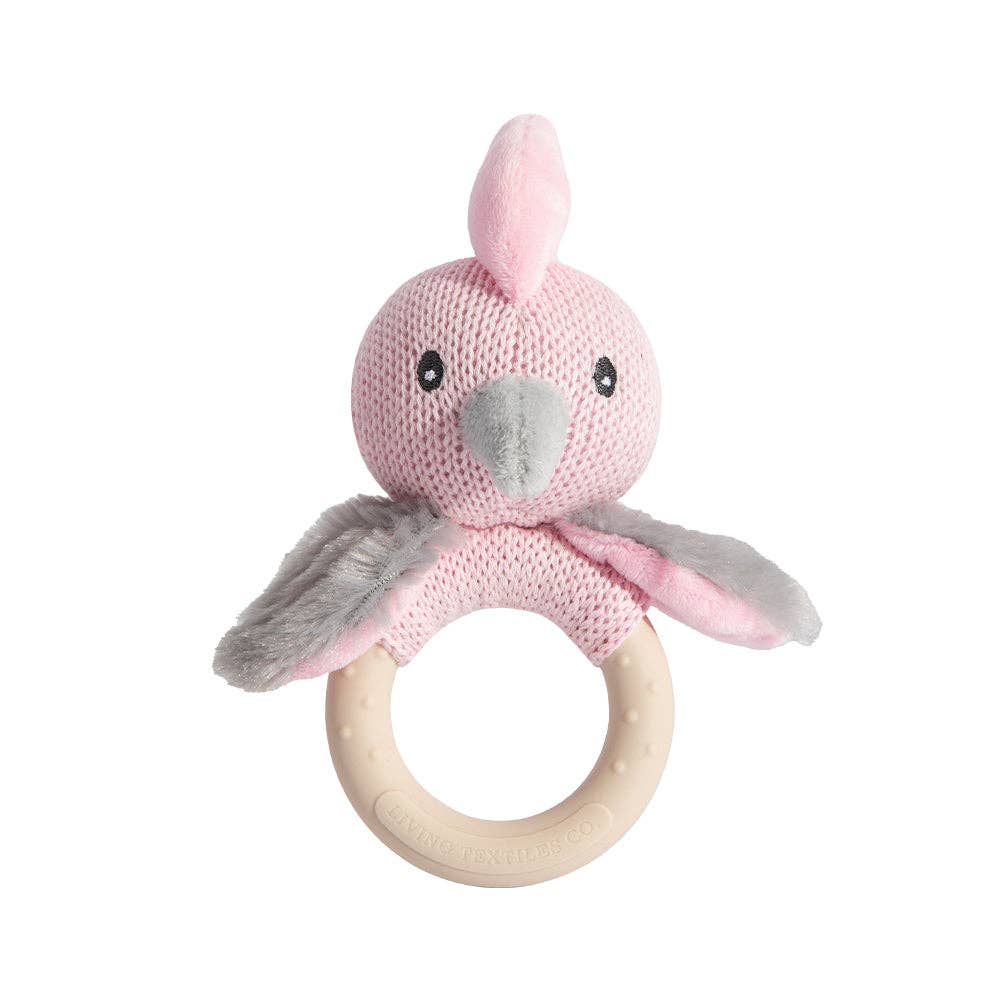Baby Ring Rattle - Cotton Knit Galah Toy