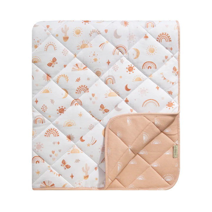 Bohemian Bliss Cot Comforter Nursery Quilt Living Textiles Quilted Organic Blanket