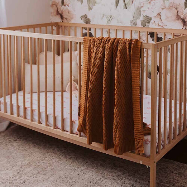 Bronze Diamond Knit Organic Cotton Baby Blanket