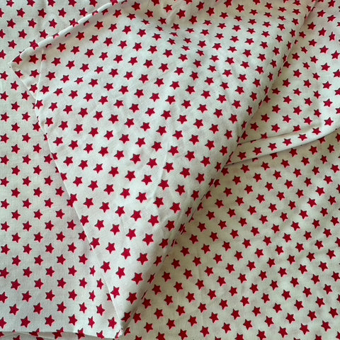 Cotton Fitted Cot Sheet White & Cherry Stars