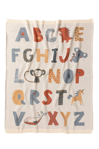 Alphabet Baby Blanket Cotton Knit Gift Boxed Newborn Gift Idea