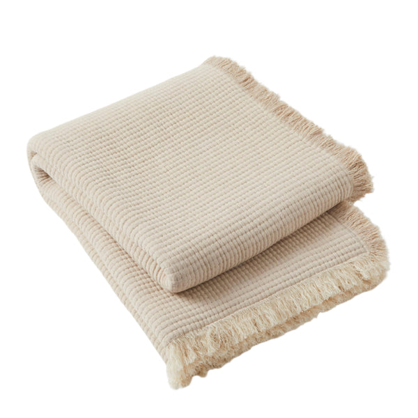 Soft Blush Cotton Mabel Throw Rug