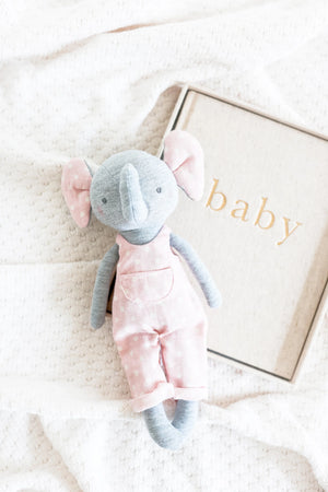 Edith Elephant Children's Toy Elephant - Pink White Spot