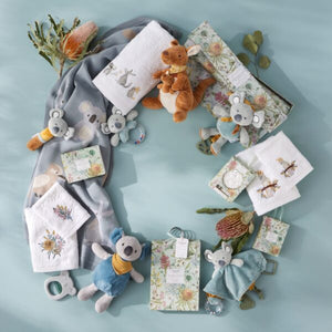 Jiggle & Giggle Australiana Knitted Baby Blanket - Blue