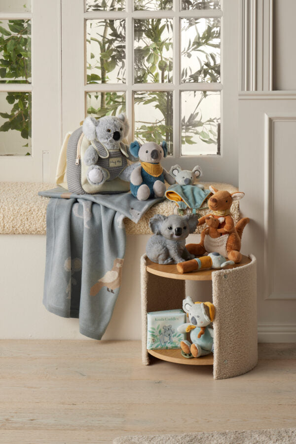 Jiggle & Giggle Australiana Knitted Baby Blanket - Blue