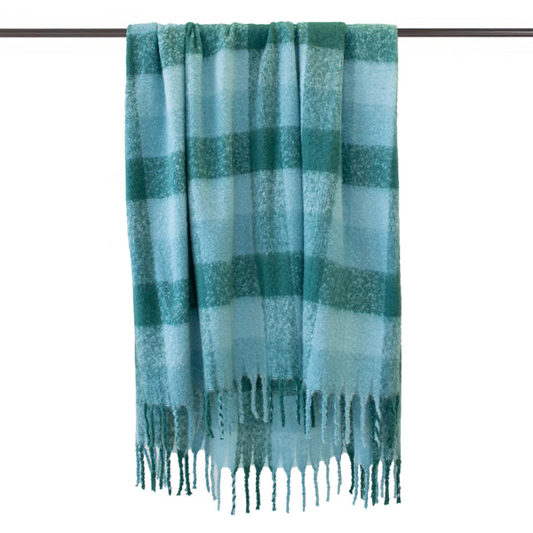Cosmo Bambury Aqua Check Throw Rug