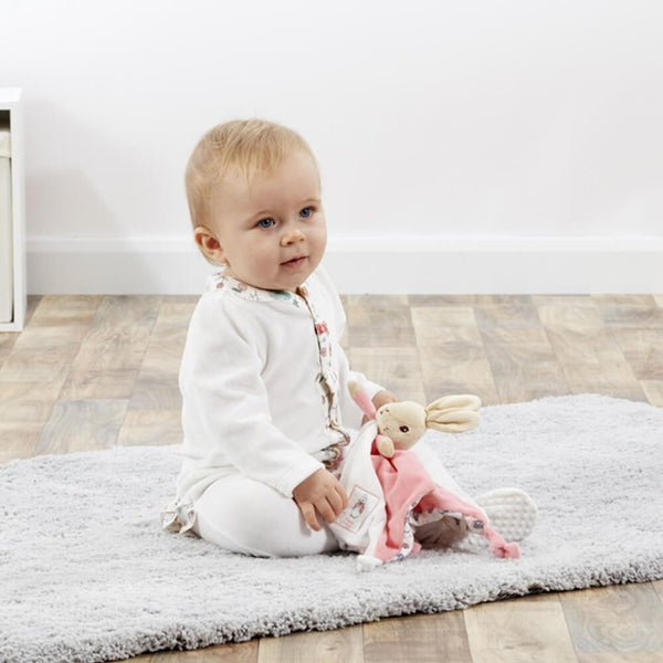 My First Beatrix Potter Flopsy Rabbit Pink & White Baby Soother Comfort Blanket