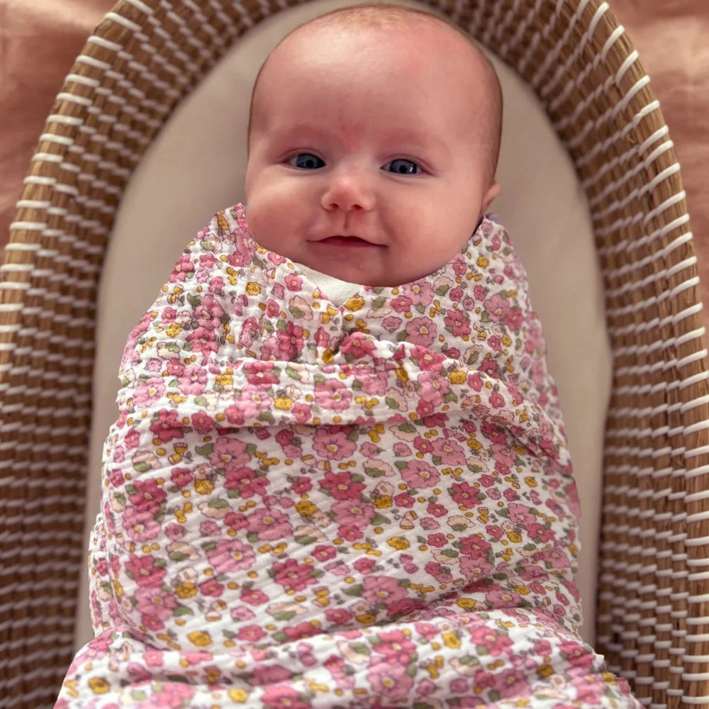 Muslin Swaddle Rose Garden Baby Wrap