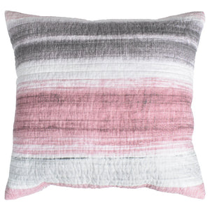 Chelsea Pink, White & Grey Stripe Multi Quilted European Pillow Case