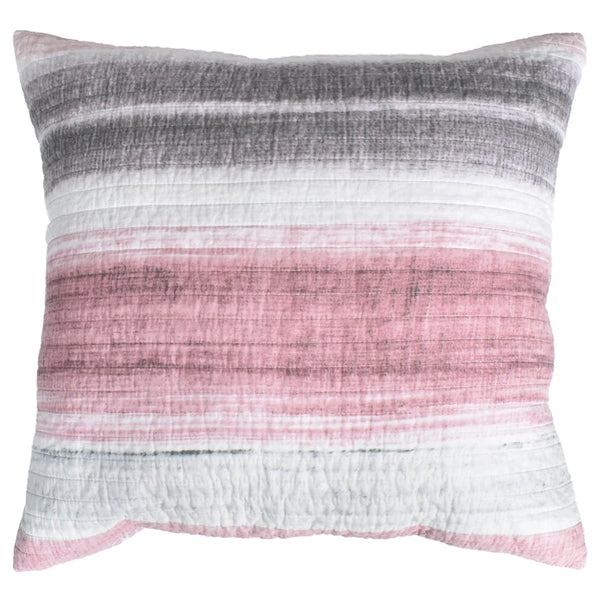Chelsea Pink, White & Grey Stripe Multi Quilted European Pillow Case