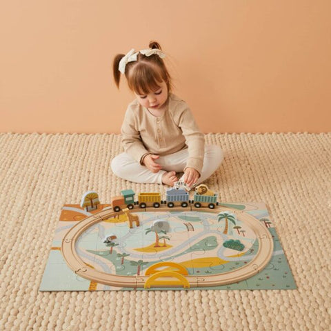 Animal Puzzle Train Set Children's Wooden Educational Toy