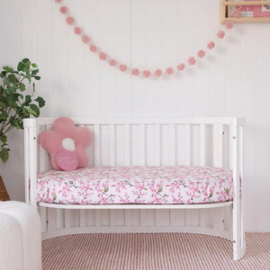 Cherry Blossom Organic Cotton Snuggle Hunny Fitted Cot Sheet